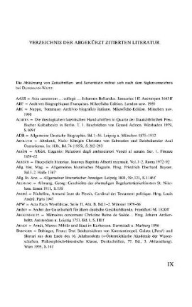 Verzeichnis der abgekürzt zitierten Literatur