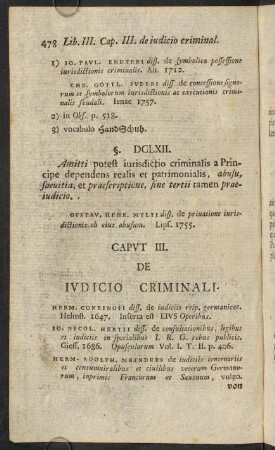 478-293, Caput III. De iudicio criminali. - Caput IV. De fori criminalis competentia.