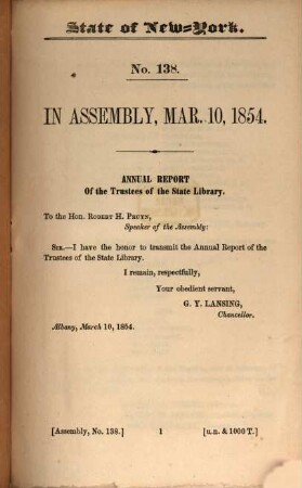 Annual report, 36. 1854, März