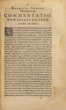 Rudolphi Snellii De ratione discendi et exercendi logicam per analysin et genesin facili & perspicua, libri duo