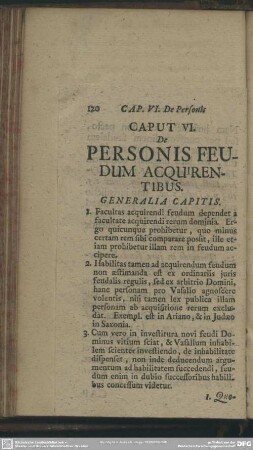 Caput VI. De Personis Feudum Acquirentibus