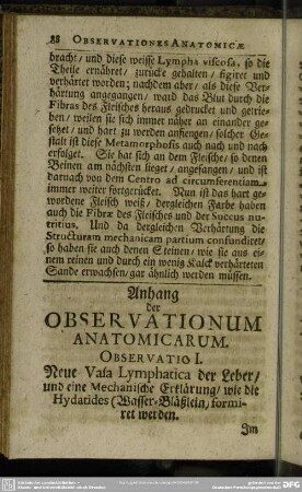 Anhang der Observationum Anatomicarum