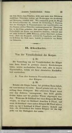 II. Abschnitt. Von der Verschiedenheit der Körper