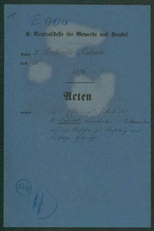 Patent des C. Speidel, Fabrikant in Neckarsulm, auf ein Verfahren zur Darstellung einer künstlichen Holzmasse