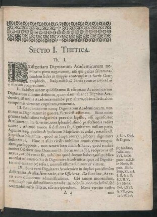 Sectio I. Thetica.