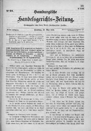 No. 21. 21. Mai 1870