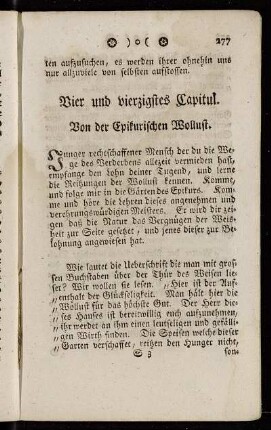 Vier und vierzigstes Capitul. Von der Epikurischen Wollust.