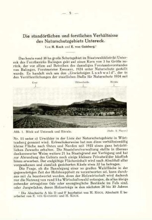 Die standörtlichen und forstlichen Verhältnisse des Natuschutzgebiets Untereck