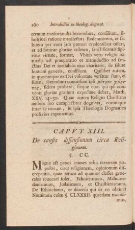 Caput XIII. De causis dissensionum circa Religionem.