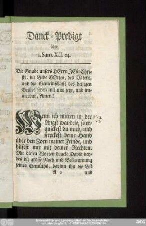 Danck-Predigt über 1. Sam. XII. 24.