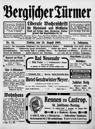 Bergischer Türmer. 1905-1912