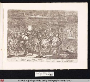 Die Truppen der Herrscher Karl V. und Cosimo de' Medici bei Nacht vor Siena.
