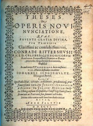 Theses De Operis Novi Nvnciatione