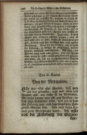 Das II. Capitel. Von der Meditation.