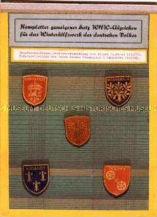 WHW-Abzeichen, Serie "Städtewappen", Straßensammlung im Gau Hessen-Nassau vom Februar 1937