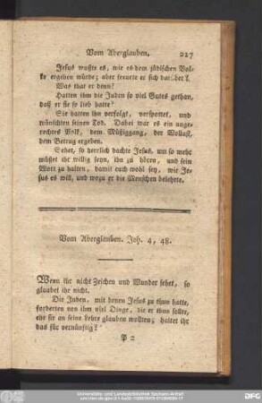 Vom Aberglauben. Joh. 4, 48.