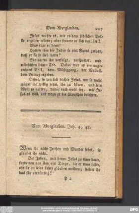 Vom Aberglauben. Joh. 4, 48.