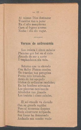 Versos de astronomía