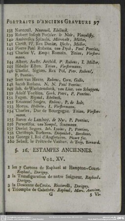 §. 16. Estampes Anciennes