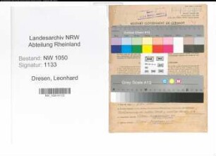 Entnazifizierung Leonhard Dresen , geb. 16.05.1897 (Lehrer)