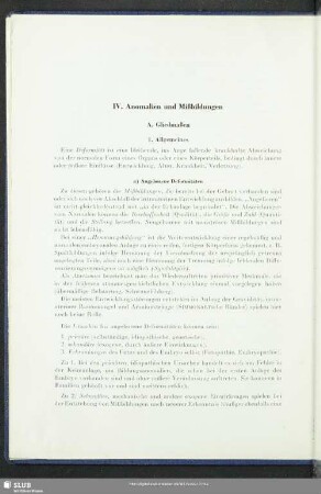 IV. Anomalien und Mißbildungen