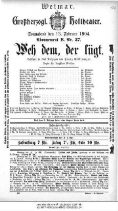 Weh dem, der lügt