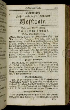 Sämmtliche Kaiserl. auch Kaiserl. Königliche Hofstaate.