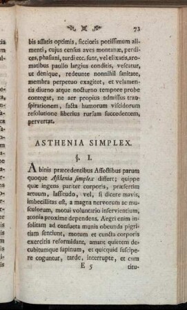 Asthenia Simplex.
