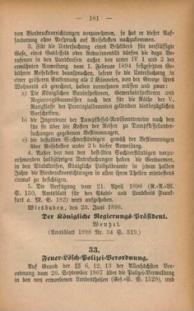 33. Feuer-Lösch-Polizei-Verordnung.