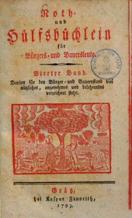 Noth- und Hülfsbüchlein oder lehrreiche Freuden- und Trauergeschichte der Einwohner zu Mildheim, 4.