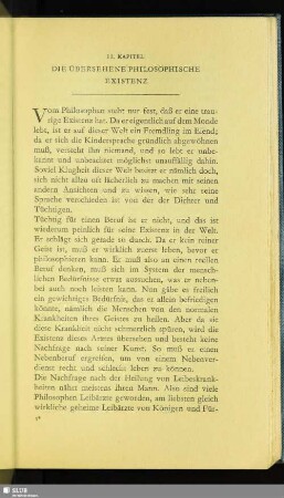 II. Kapitel. Die Übersehene Philosophische Existenz