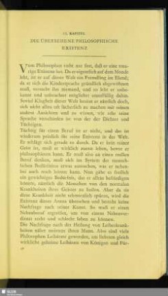 II. Kapitel. Die Übersehene Philosophische Existenz
