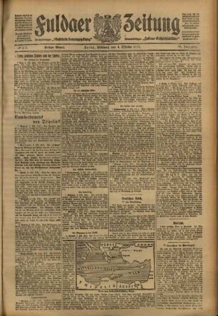 Erste Ausgabe vom Mittwoch, den 04. Oktober 1911.