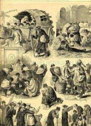 Zeitungsseite: Jüdische Emigranten in Brody (Galizien)