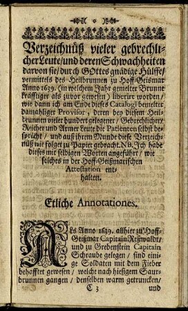 Verzeichnüß vieler gebrechlicher Leute/ ...