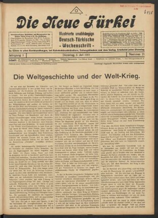 Jahrgang 1. Dienstag, 3. Juli 1917. Nummer 21