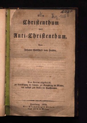 Vom Christenthum und Anti-Christenthum