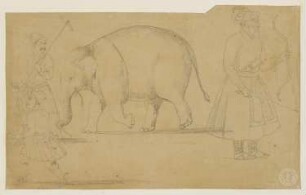 Jagdszene mit Elefant