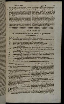 Disputatio XXI. De potestate Abbatis & aliorum Prælatorum quoad votum solemne Obedientiæ.