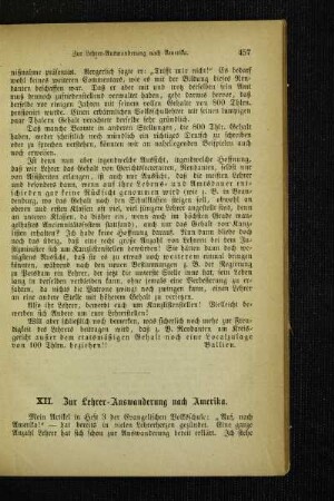 Zur Lehrer-Auswanderung nach Amerika