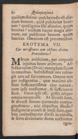Erotema VII. Cur necessitates non obstant divinae Providentiae?