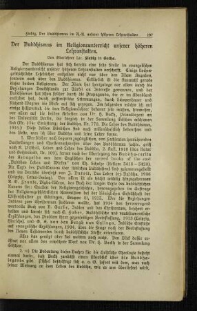 ¬Der¬ Buddhismus im Religionsunterricht unserer höheren Lehranstalten