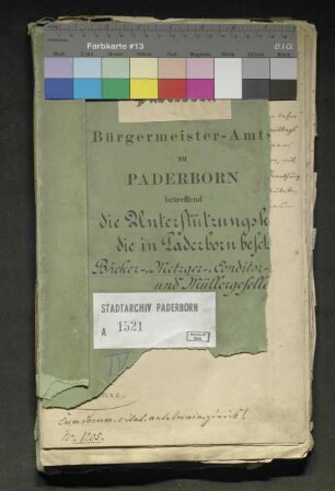 Unterstützungskasse für die in Paderborn beschäftigten Bäcker-, Metzger-, Konditor-, Brauer- und Müllergesellen
