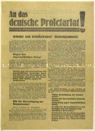 Flugblatt der KPD gegen die SPD und Aufruf zum Kampf gegen die Reichsregierung