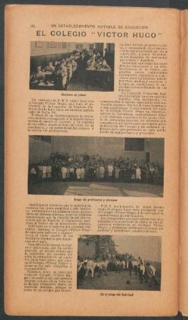 El Colegio "Víctor Hugo" - un establecimiento notable de educación