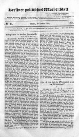 No 13, 29. März 1834