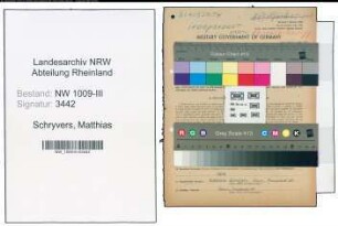 Entnazifizierung Matthias Schryvers , geb. 03.08.1899 (Schmied)