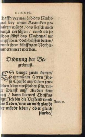 Ordnung der Begrebnuß.
