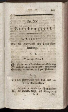 No. XX. Bierbrauerei.