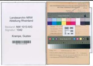 Entnazifizierung Gustav Krampe , geb. 28.04.1899 (Hausmeister)